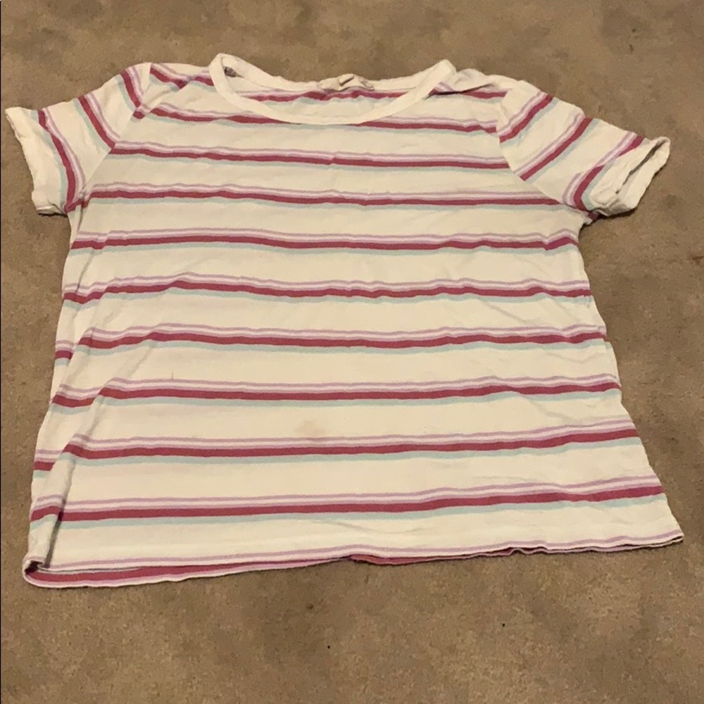 Striped cropped tee